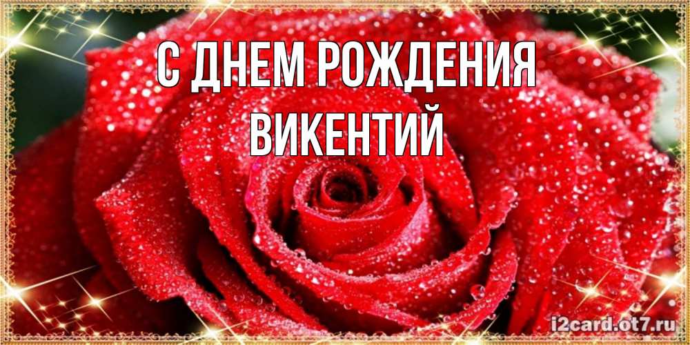 Открытка на каждый день с именем, Викентий С днем рождения роса и роза. открытка с красивой розой Прикольная открытка с пожеланием онлайн скачать бесплатно 