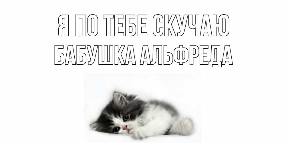 Открытка на каждый день с именем, Бабушка-Альфреда Я по тебе скучаю кот, скука Прикольная открытка с пожеланием онлайн скачать бесплатно 
