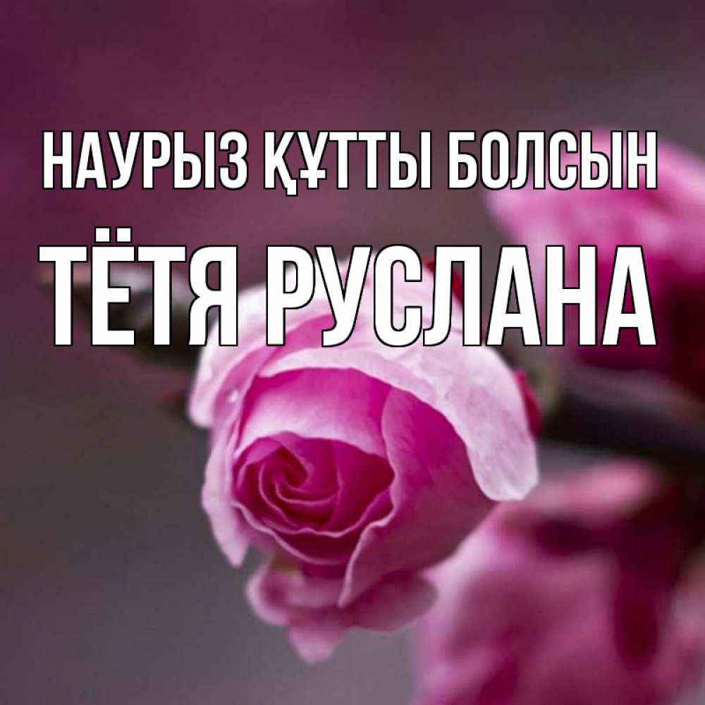 Открытка на каждый день с именем, Тётя-Руслана Наурыз құтты болсын весна Прикольная открытка с пожеланием онлайн скачать бесплатно 