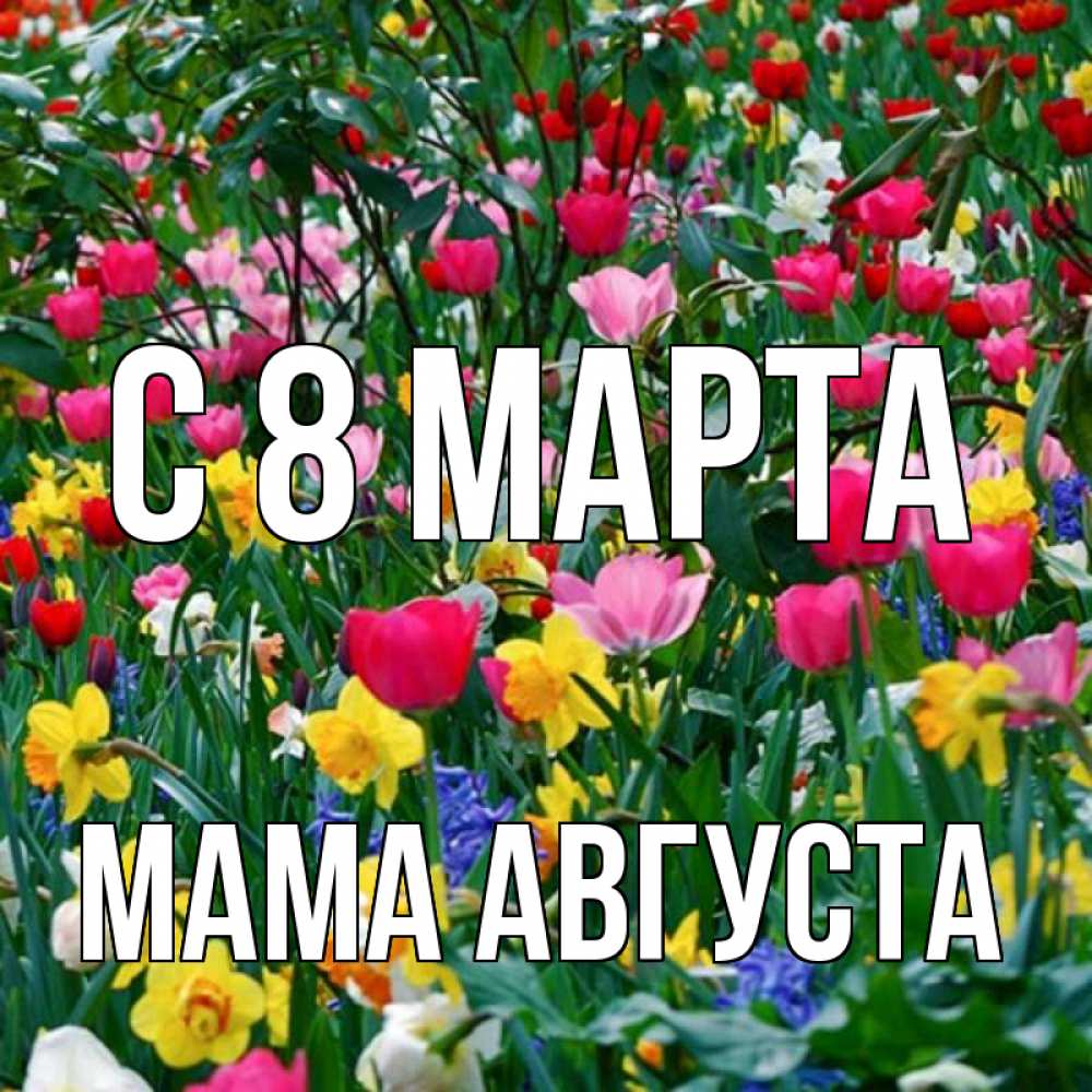 Открытка на каждый день с именем, Мама-Августа С 8 МАРТА с международным женским днем поздравления для женщины Прикольная открытка с пожеланием онлайн скачать бесплатно 