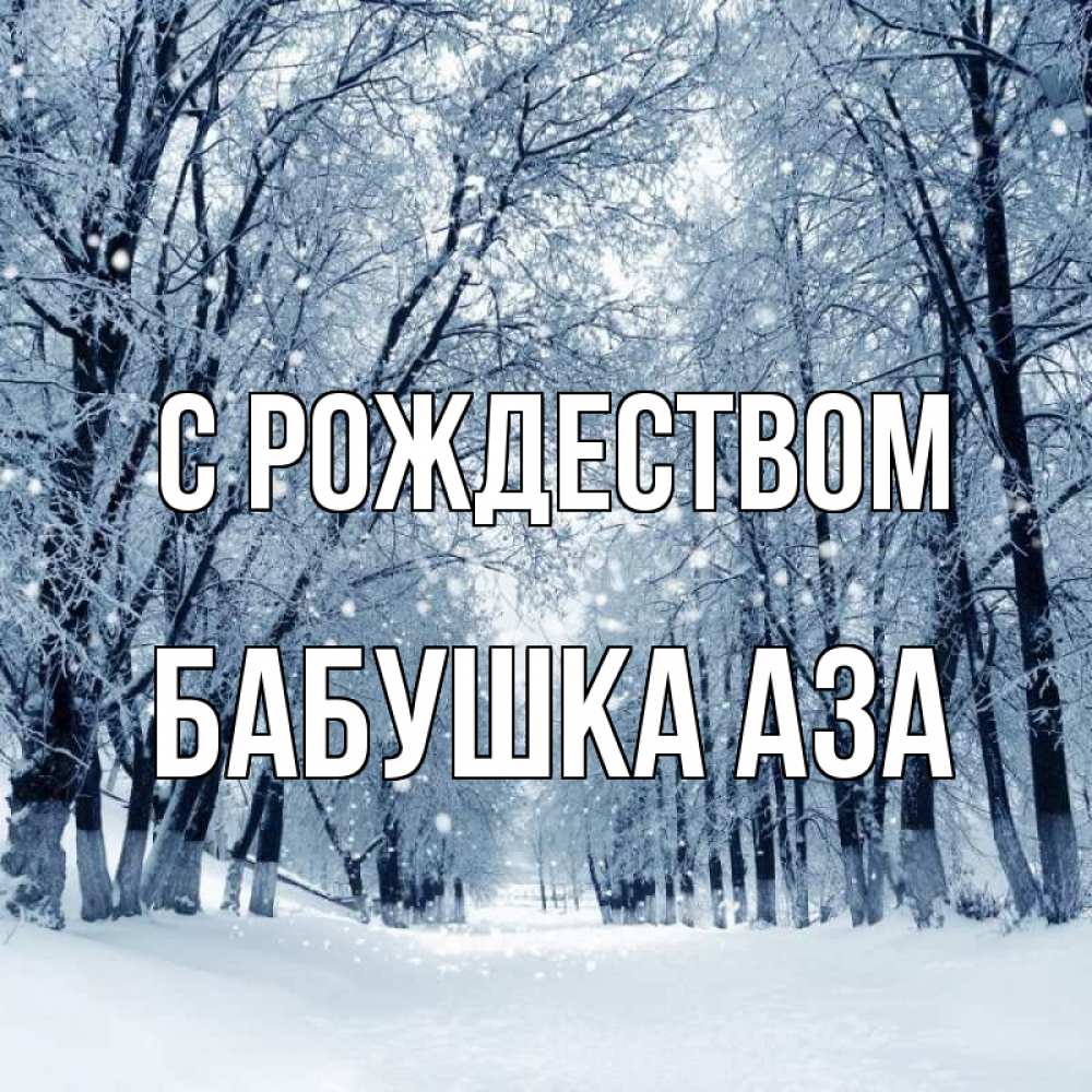Открытка на каждый день с именем, Бабушка-Аза С рождеством снег, лес, парк Прикольная открытка с пожеланием онлайн скачать бесплатно 