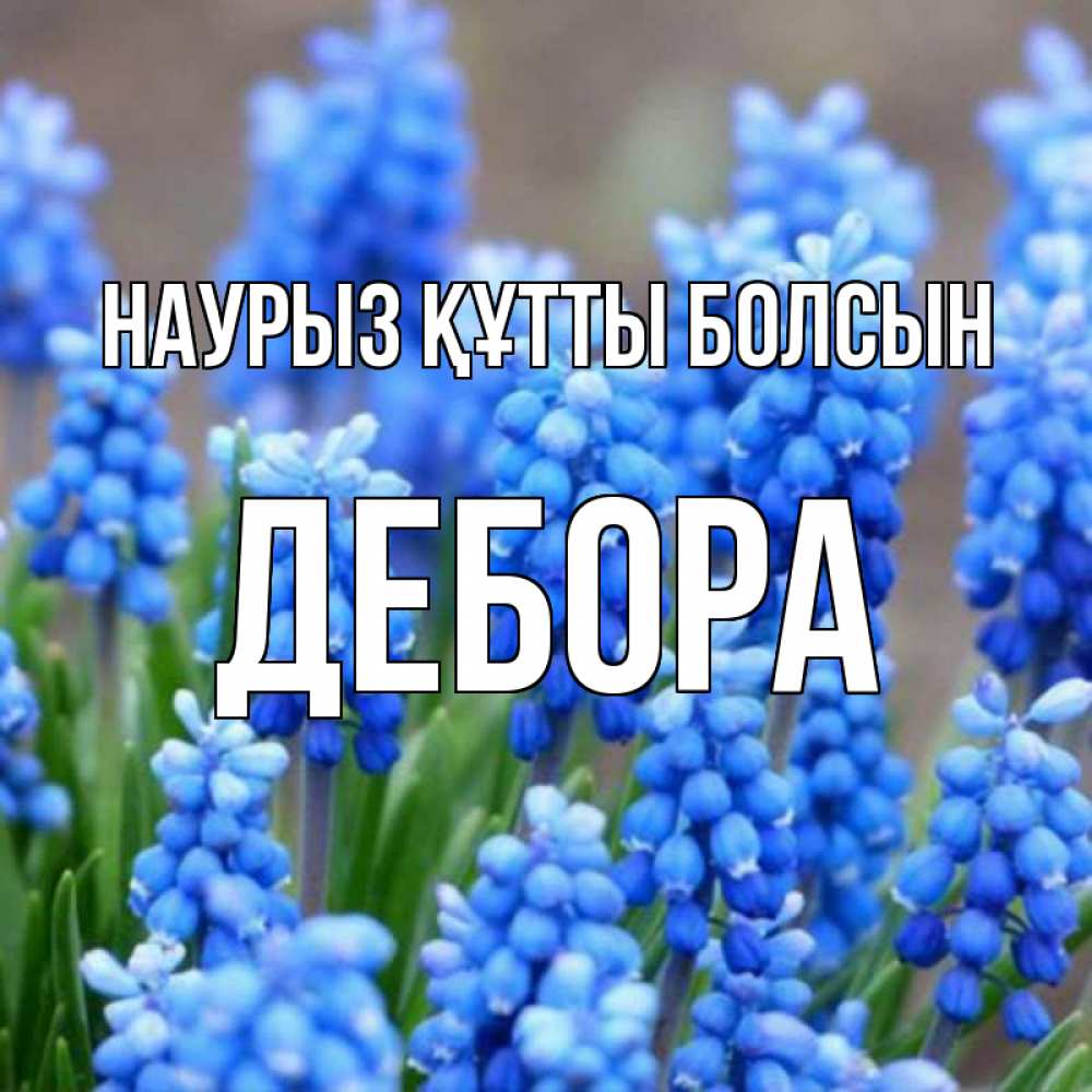 Открытка на каждый день с именем, Дебора Наурыз құтты болсын Поздравительная открытка для женщин с цветами на праздничную дату Прикольная открытка с пожеланием онлайн скачать бесплатно 