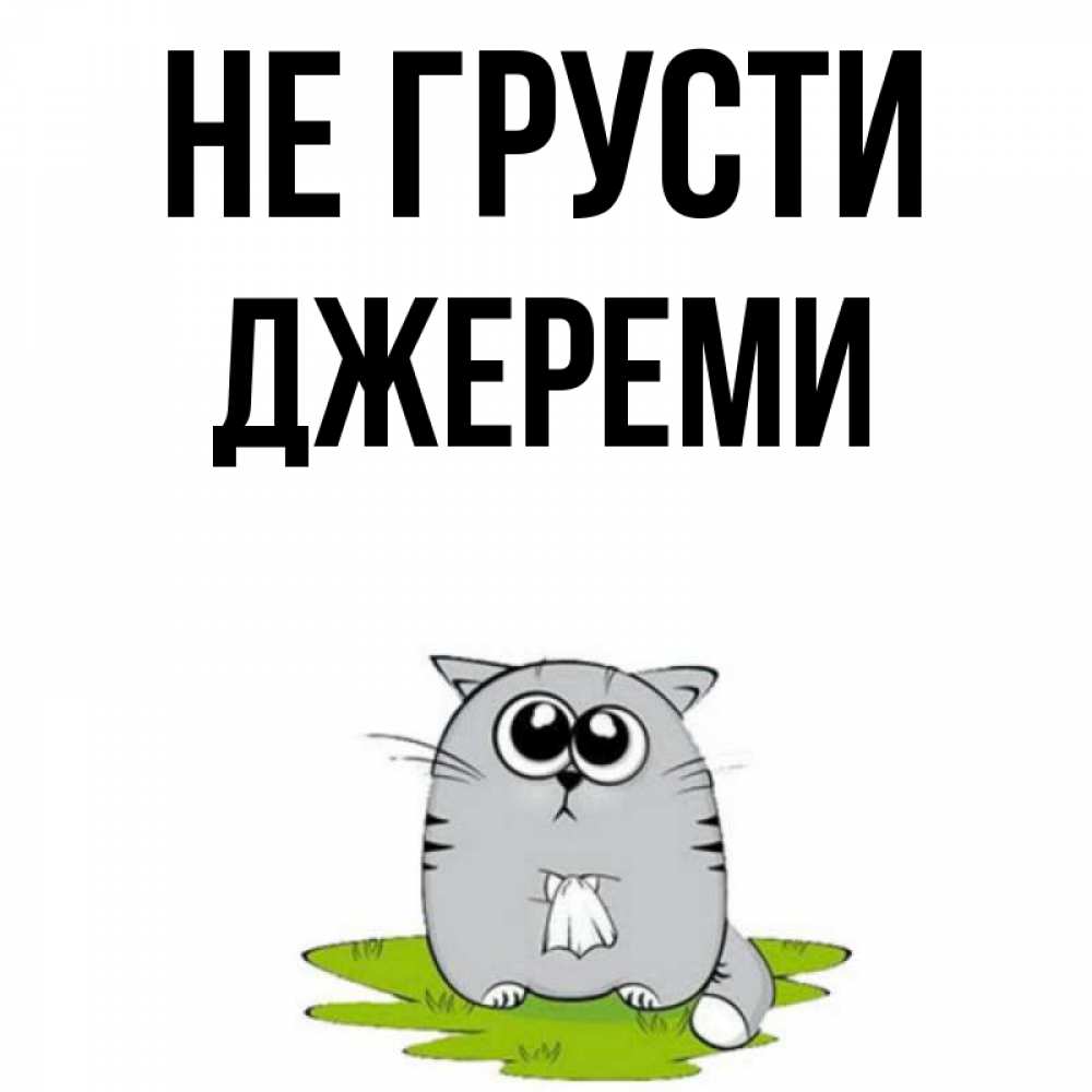 Открытка на каждый день с именем, Джереми Не грусти грустный котяра Прикольная открытка с пожеланием онлайн скачать бесплатно 