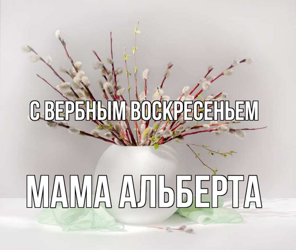 Открытка на каждый день с именем, Мама-Альберта С вербным воскресеньем верба Прикольная открытка с пожеланием онлайн скачать бесплатно 