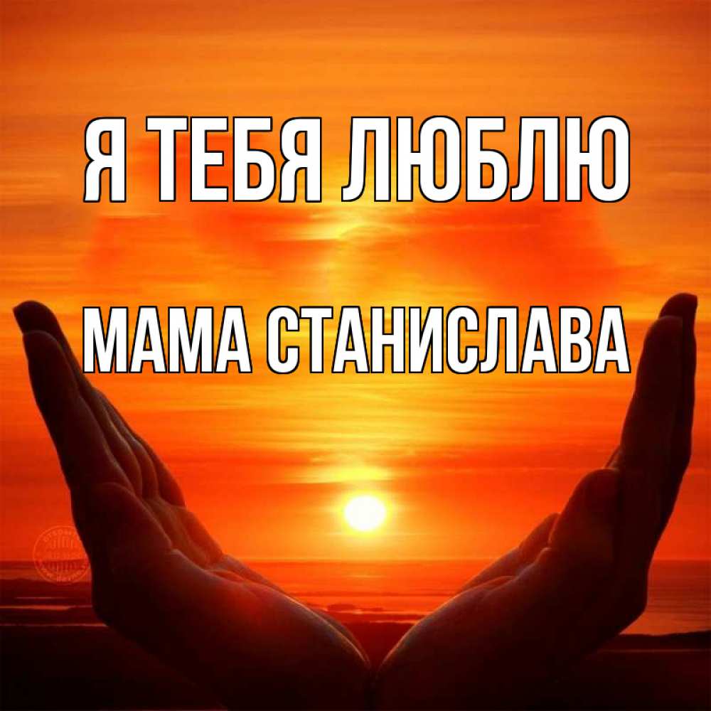 Открытка на каждый день с именем, Мама-Станислава Я тебя люблю в руках Прикольная открытка с пожеланием онлайн скачать бесплатно 