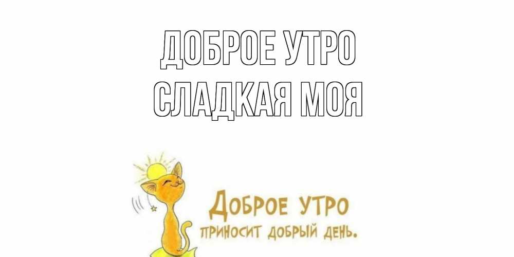 Открытка на каждый день с именем, СЛАДКАЯ-МОЯ Доброе утро кот, солнце Прикольная открытка с пожеланием онлайн скачать бесплатно 