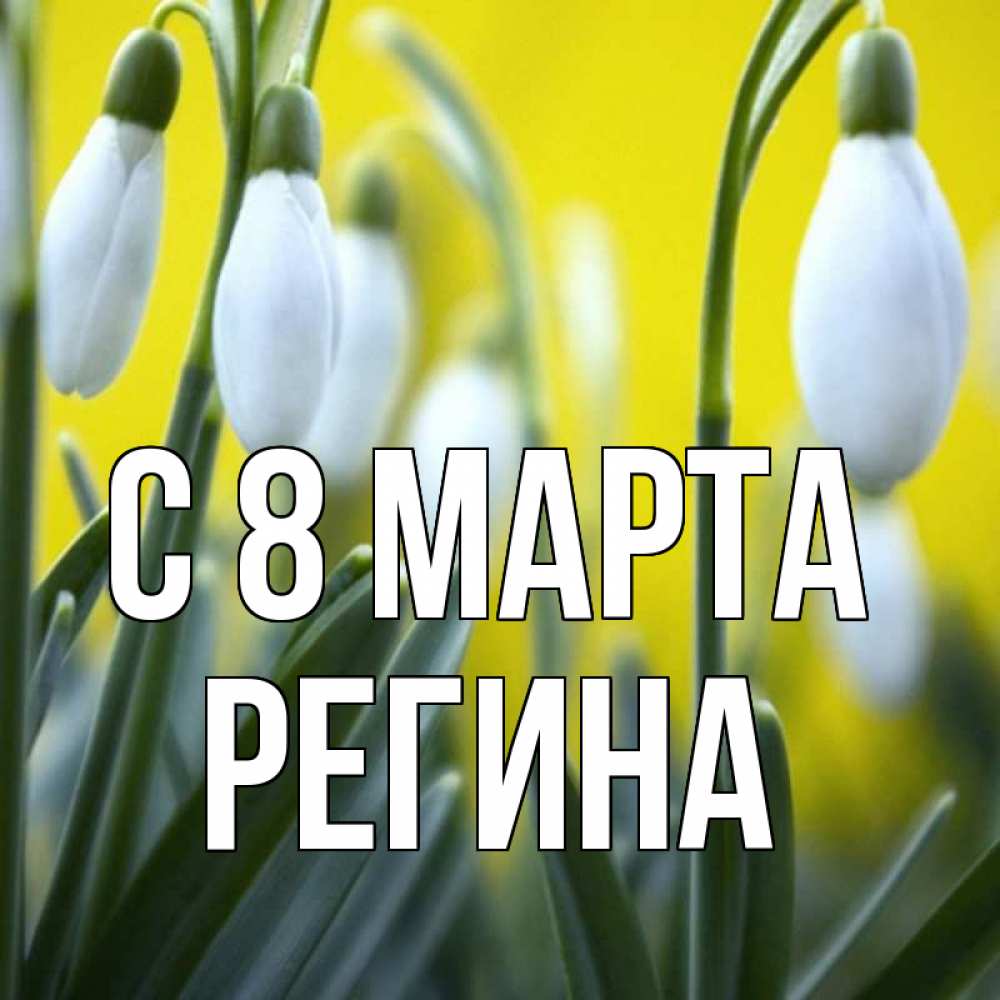 Открытка на каждый день с именем, Регина С 8 марта весенние цветы Прикольная открытка с пожеланием онлайн скачать бесплатно 