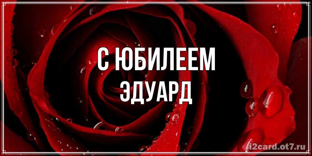 Открытка на каждый день с именем, Эдуард С юбилеем крупная бордовая роза Прикольная открытка с пожеланием онлайн скачать бесплатно 