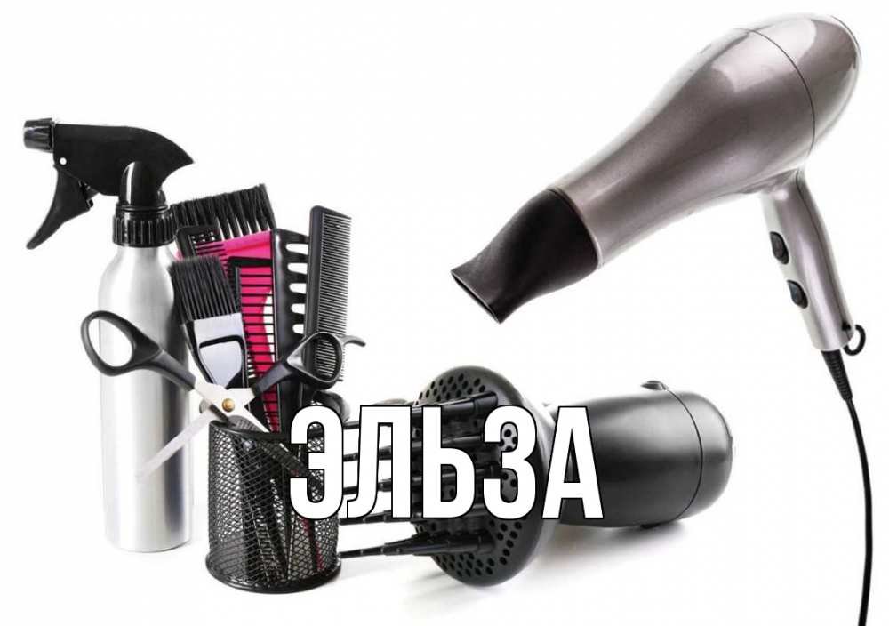 Открытка на каждый день с именем, Эльза Главная расческа фен Прикольная открытка с пожеланием онлайн скачать бесплатно 