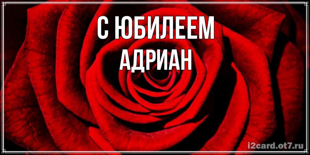 Открытка на каждый день с именем, Адриан С юбилеем алая роза Прикольная открытка с пожеланием онлайн скачать бесплатно 