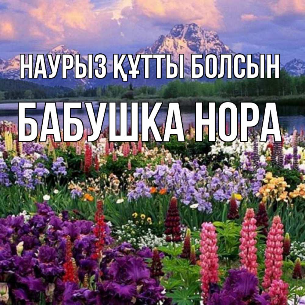 Открытка на каждый день с именем, Бабушка-Нора Наурыз құтты болсын наурыз Прикольная открытка с пожеланием онлайн скачать бесплатно 