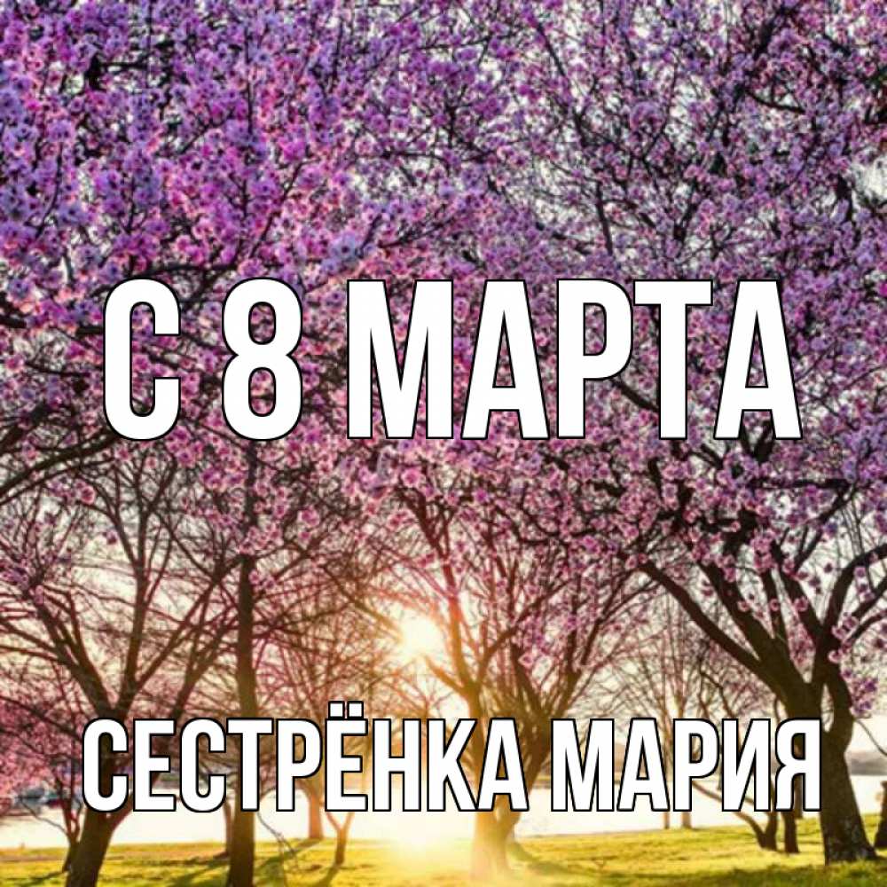 Открытка на каждый день с именем, Сестрёнка-Мария С 8 МАРТА международный женский день Прикольная открытка с пожеланием онлайн скачать бесплатно 