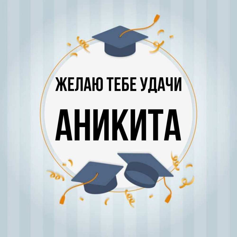 Открытка на каждый день с именем, Аникита Желаю тебе удачи для студентов Прикольная открытка с пожеланием онлайн скачать бесплатно 