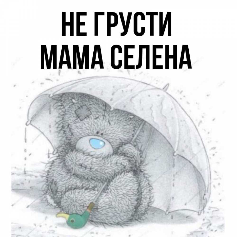 Открытка на каждый день с именем, Мама-Селена Не грусти спасите мишку Тедди Прикольная открытка с пожеланием онлайн скачать бесплатно 