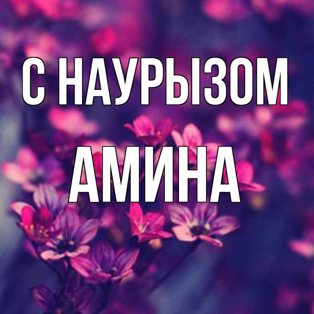 Открытка на каждый день с именем, Амина С наурызом небольшие цветы 1 Прикольная открытка с пожеланием онлайн скачать бесплатно 