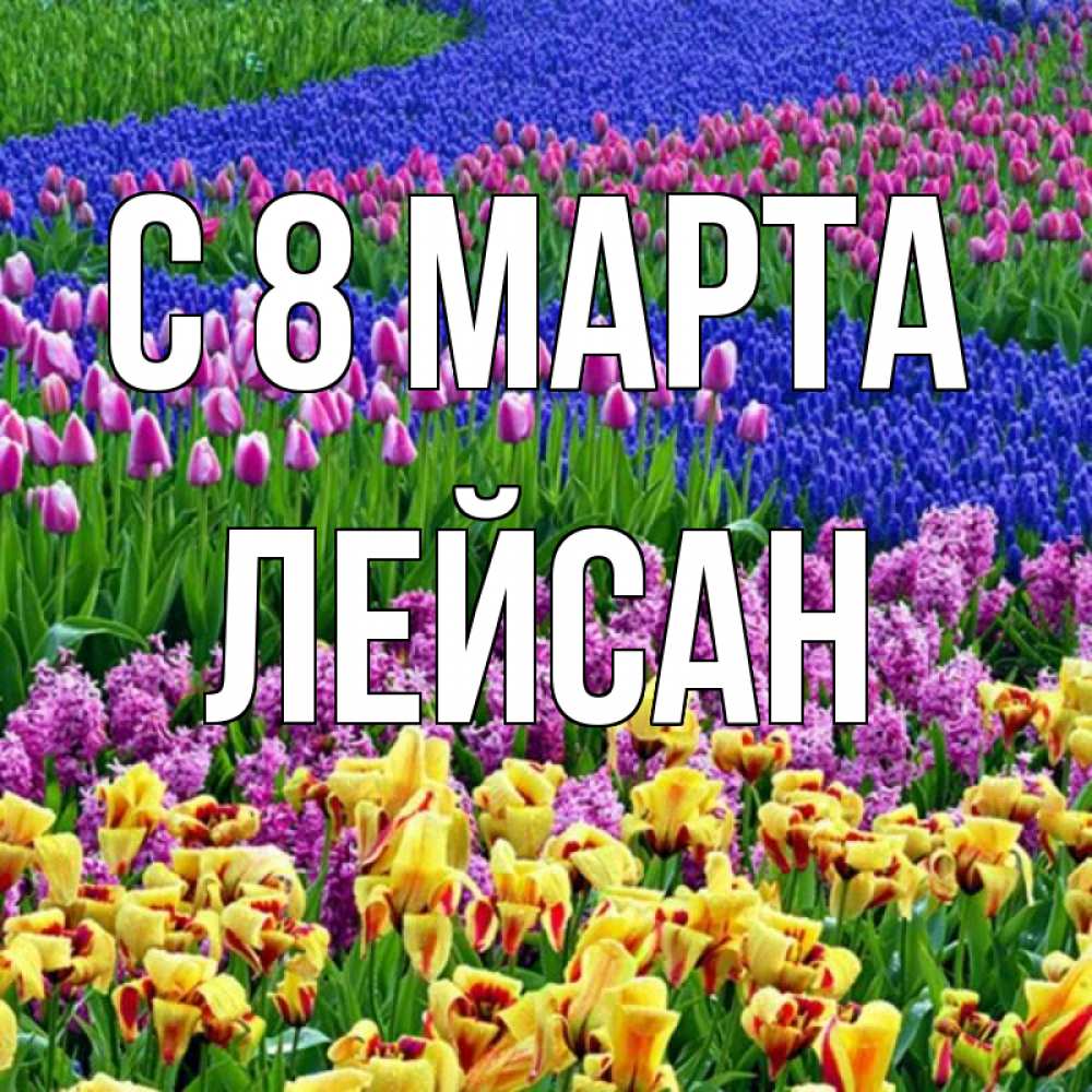 Открытка на каждый день с именем, Лейсан С 8 МАРТА цветы Прикольная открытка с пожеланием онлайн скачать бесплатно 