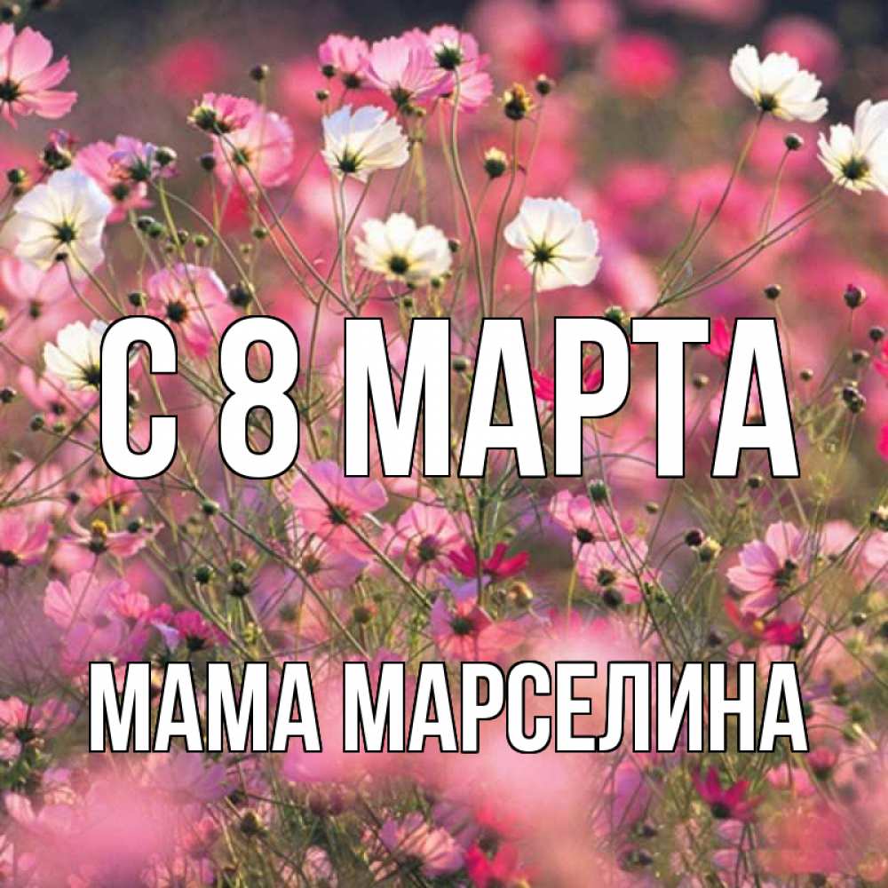 Открытка на каждый день с именем, Мама-Марселина С 8 МАРТА красиво 1 Прикольная открытка с пожеланием онлайн скачать бесплатно 