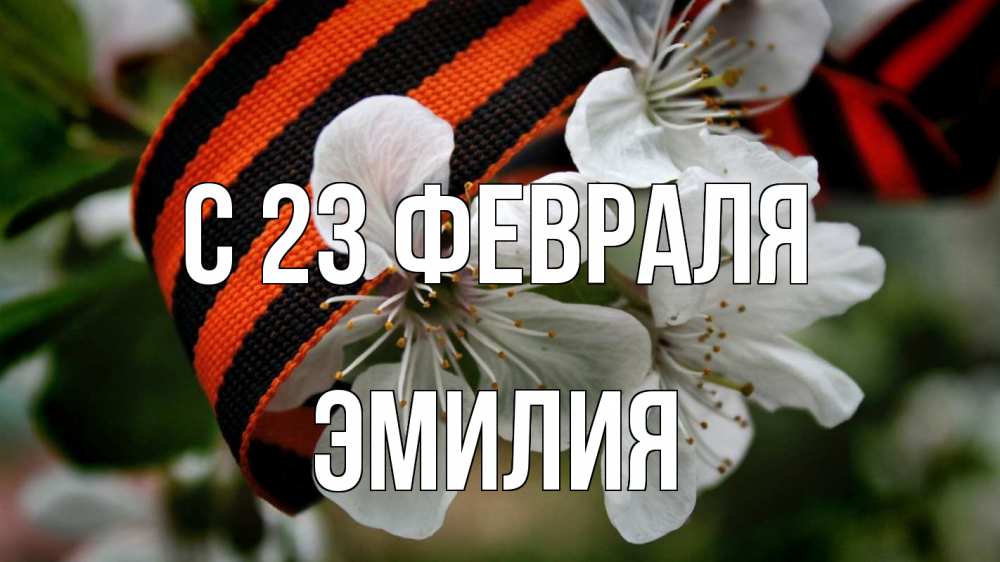 Открытка на каждый день с именем, Эмилия С 23 февраля 23 февраля Прикольная открытка с пожеланием онлайн скачать бесплатно 