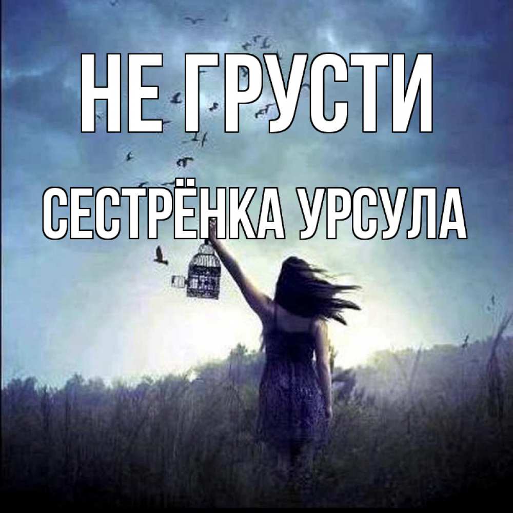 Открытка на каждый день с именем, Сестрёнка-Урсула Не грусти на волю Прикольная открытка с пожеланием онлайн скачать бесплатно 