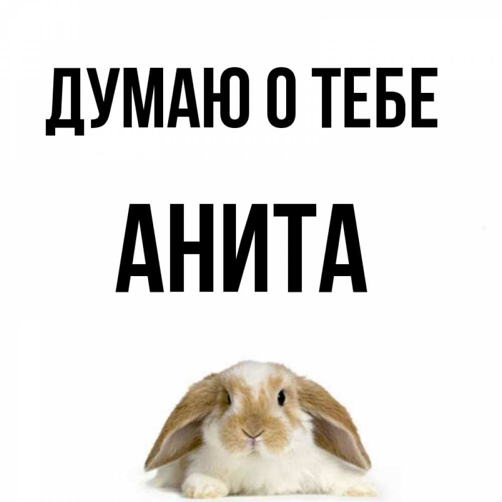 Открытка на каждый день с именем, Анита Думаю о тебе подписать своими руками онлайн Прикольная открытка с пожеланием онлайн скачать бесплатно 