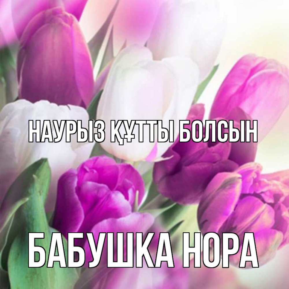 Открытка на каждый день с именем, Бабушка-Нора Наурыз құтты болсын весна 1 Прикольная открытка с пожеланием онлайн скачать бесплатно 