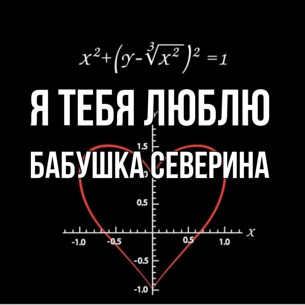 Открытка на каждый день с именем, Бабушка-Северина Я тебя люблю сердечная формула Прикольная открытка с пожеланием онлайн скачать бесплатно 