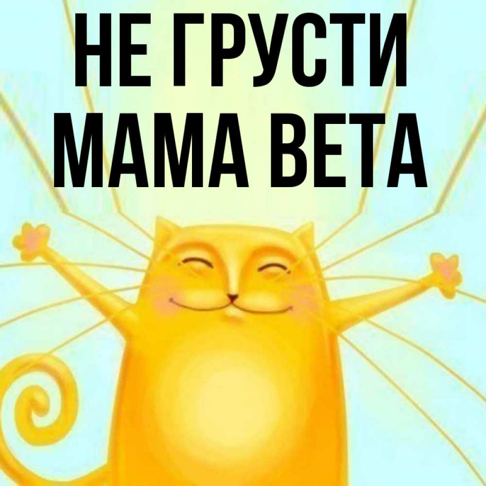 Открытка на каждый день с именем, Мама-Вета Не грусти обнимашки усатые Прикольная открытка с пожеланием онлайн скачать бесплатно 