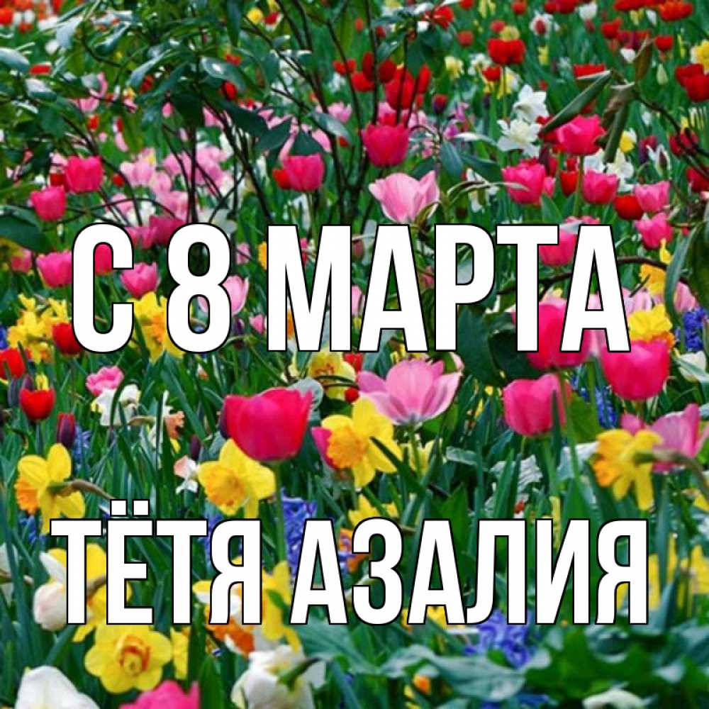 Открытка на каждый день с именем, Тётя-Азалия С 8 марта с международным женским днем поздравления для женщины Прикольная открытка с пожеланием онлайн скачать бесплатно 