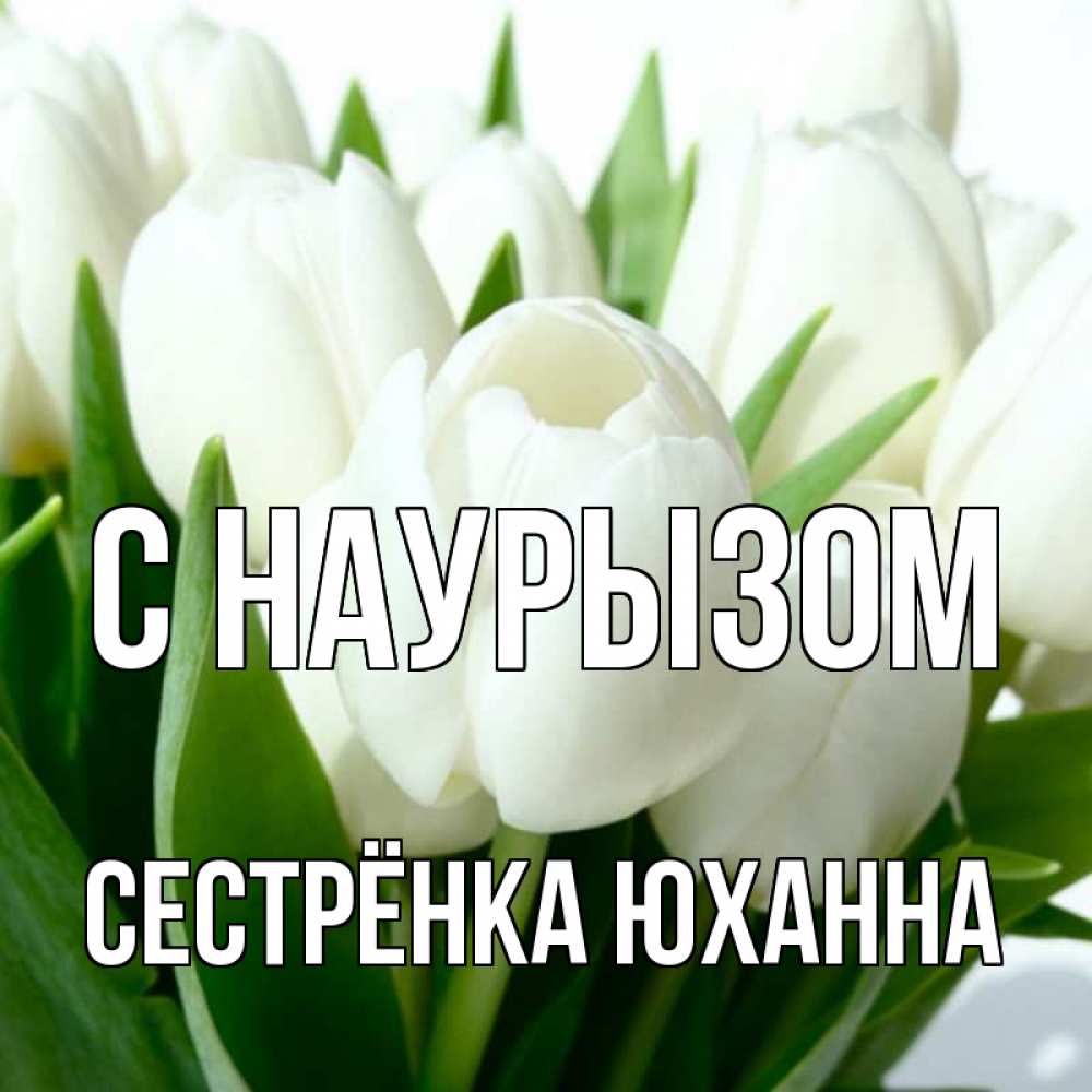 Открытка на каждый день с именем, Сестрёнка-Юханна С наурызом цветы Прикольная открытка с пожеланием онлайн скачать бесплатно 