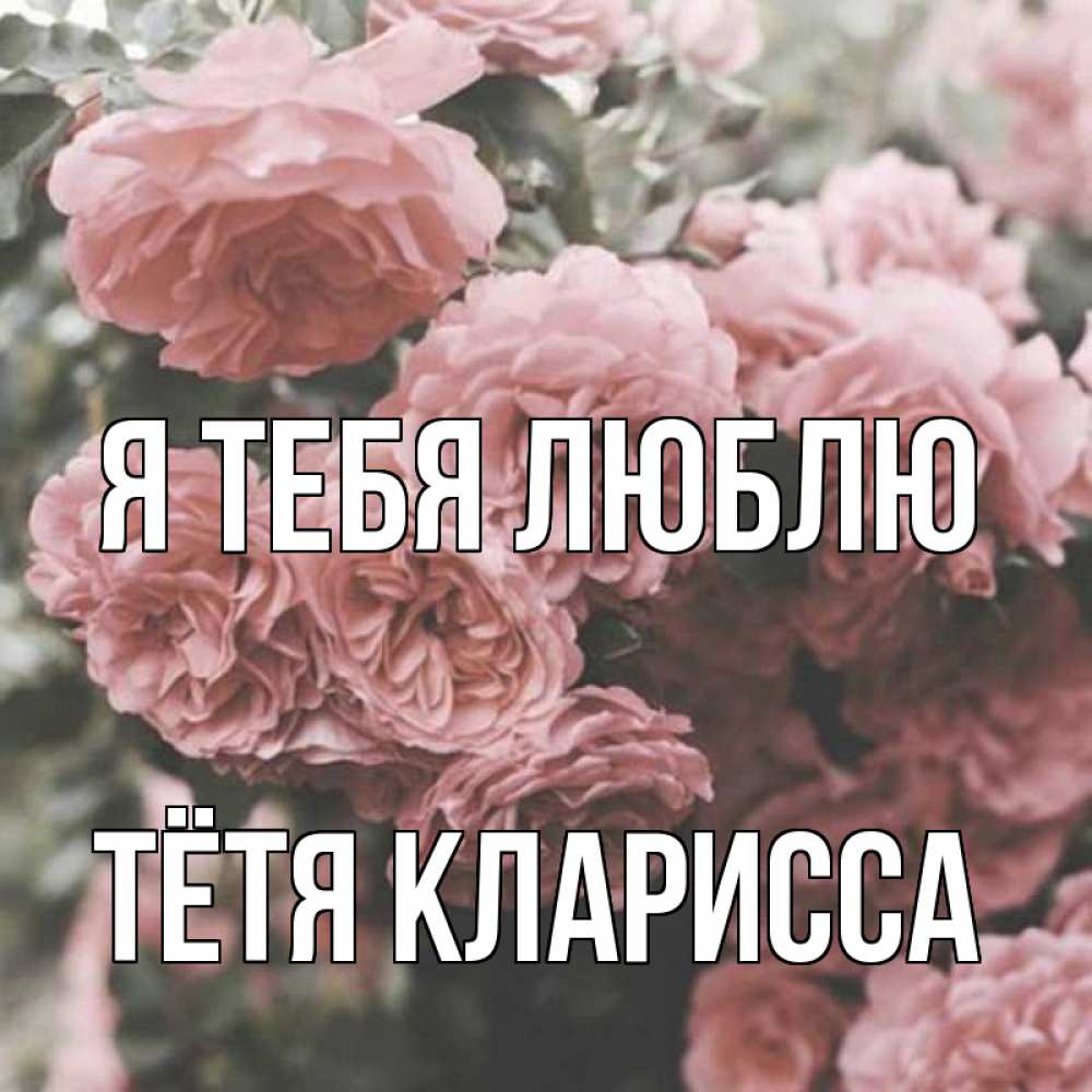 Открытка на каждый день с именем, Тётя-Кларисса Я тебя люблю розы 3 Прикольная открытка с пожеланием онлайн скачать бесплатно 