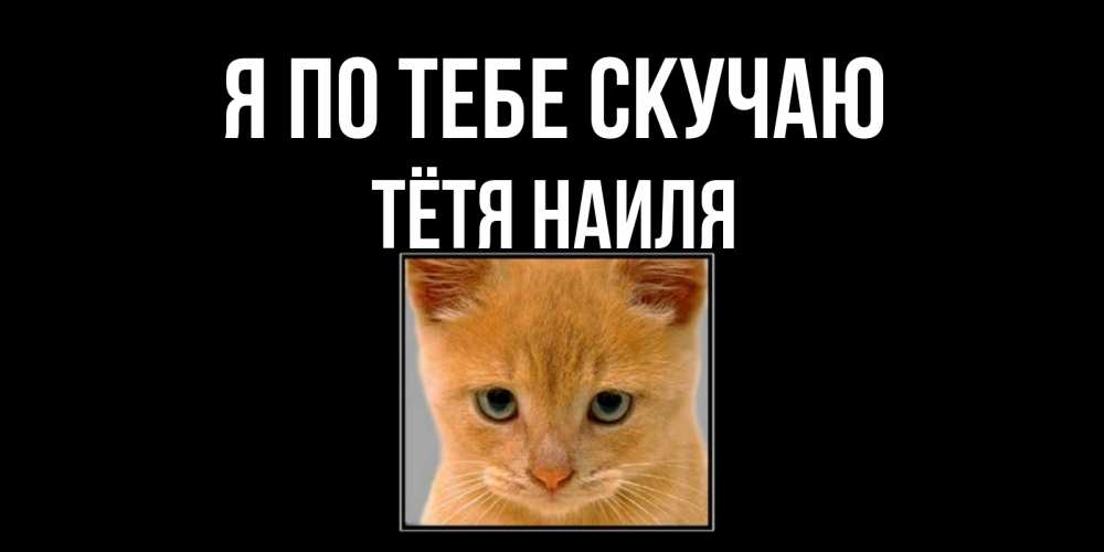 Открытка на каждый день с именем, Тётя-Наиля Я по тебе скучаю открытки рыжий котенок скучает по тебе Прикольная открытка с пожеланием онлайн скачать бесплатно 