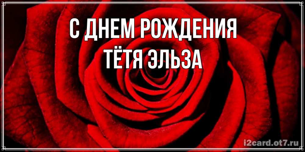 Открытка на каждый день с именем, Тётя-Эльза С днем рождения алая роза Прикольная открытка с пожеланием онлайн скачать бесплатно 