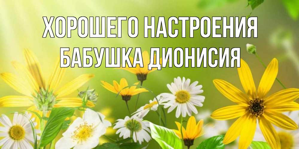 Открытка на каждый день с именем, Бабушка-Дионисия Хорошего настроения цветы Прикольная открытка с пожеланием онлайн скачать бесплатно 
