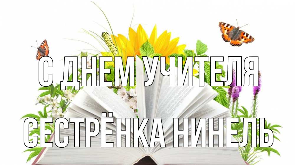 Открытка на каждый день с именем, Сестрёнка-Нинель С днем учителя с днем учителя Прикольная открытка с пожеланием онлайн скачать бесплатно 