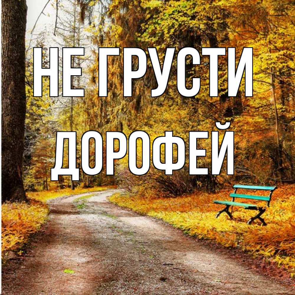 Открытка на каждый день с именем, Дорофей Не грусти зеленая лавочка Прикольная открытка с пожеланием онлайн скачать бесплатно 