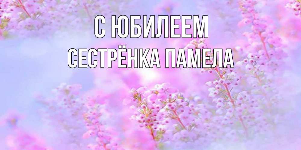 Открытка на каждый день с именем, Сестрёнка-Памела С юбилеем красивая открытка с мелкими цветами Прикольная открытка с пожеланием онлайн скачать бесплатно 