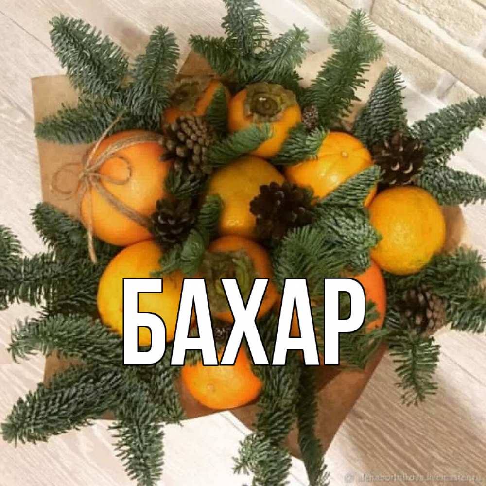 Открытка на каждый день с именем, Бахар Главная апельсины и хурьма Прикольная открытка с пожеланием онлайн скачать бесплатно 