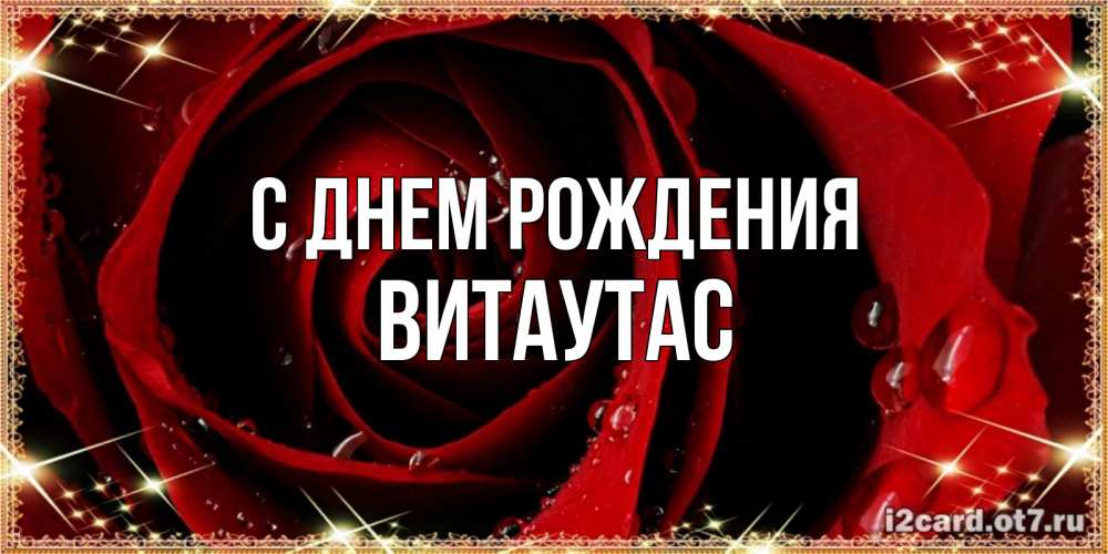 Открытка на каждый день с именем, Витаутас С днем рождения цветок в росе на день рождения Прикольная открытка с пожеланием онлайн скачать бесплатно 