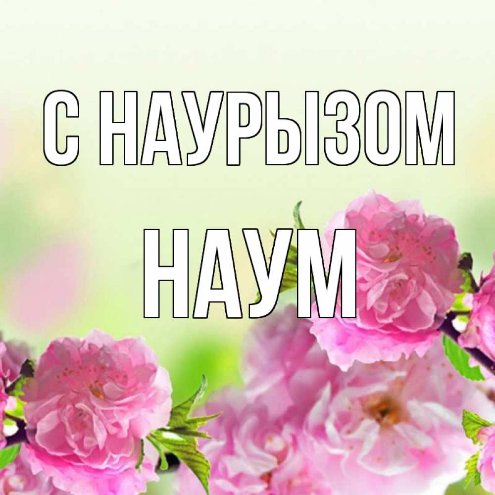 Открытка на каждый день с именем, Наум С наурызом цветы Прикольная открытка с пожеланием онлайн скачать бесплатно 