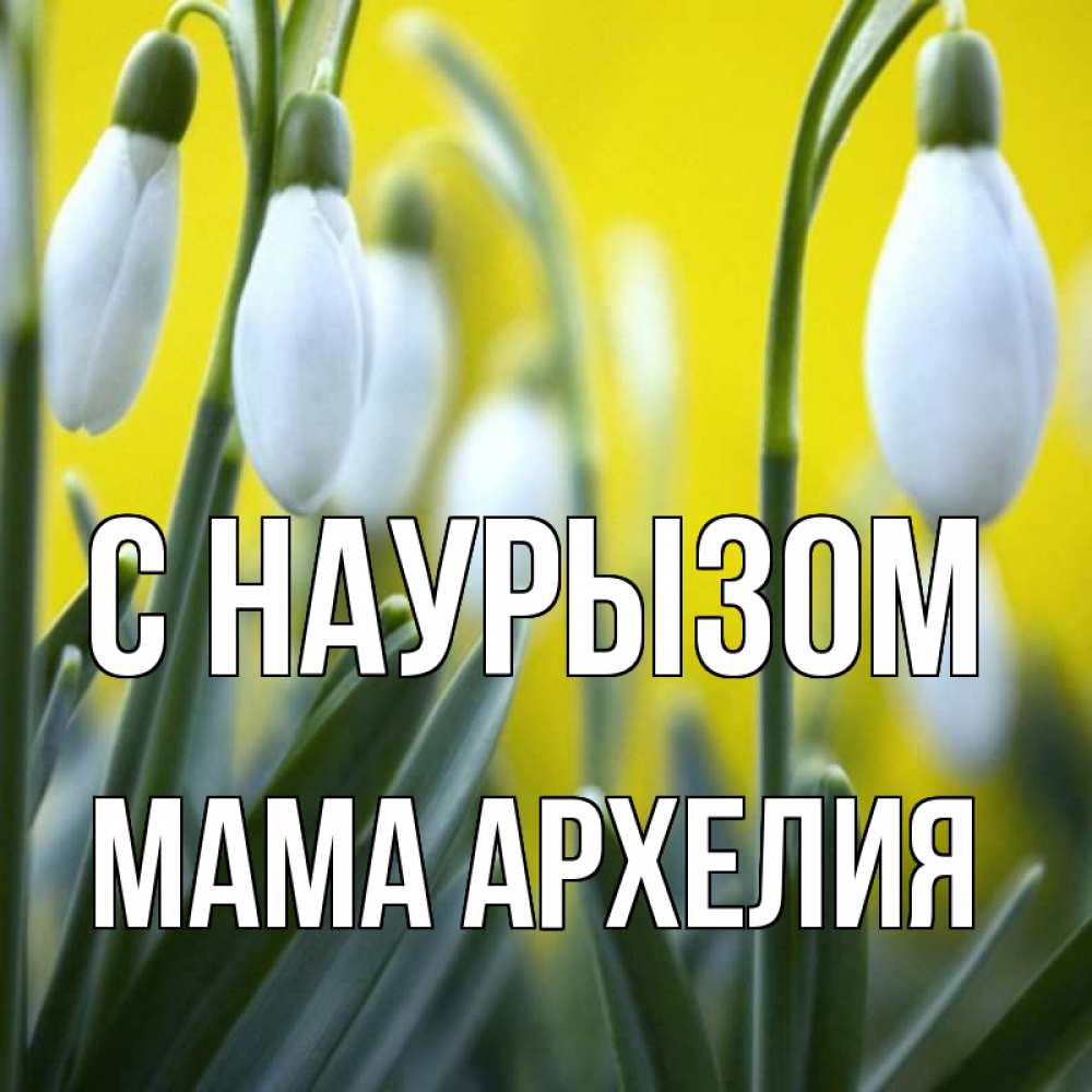 Открытка на каждый день с именем, Мама-Архелия С наурызом весенние цветы Прикольная открытка с пожеланием онлайн скачать бесплатно 