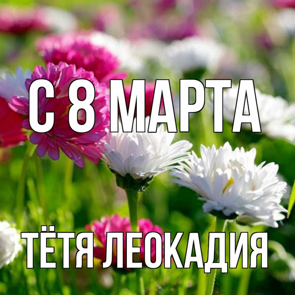 Открытка на каждый день с именем, Тётя-Леокадия С 8 марта международный женский день 1 Прикольная открытка с пожеланием онлайн скачать бесплатно 