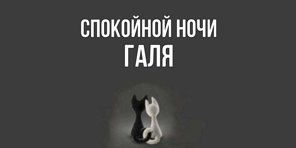 Открытка на каждый день с именем, Галя Спокойной ночи коты Прикольная открытка с пожеланием онлайн скачать бесплатно 