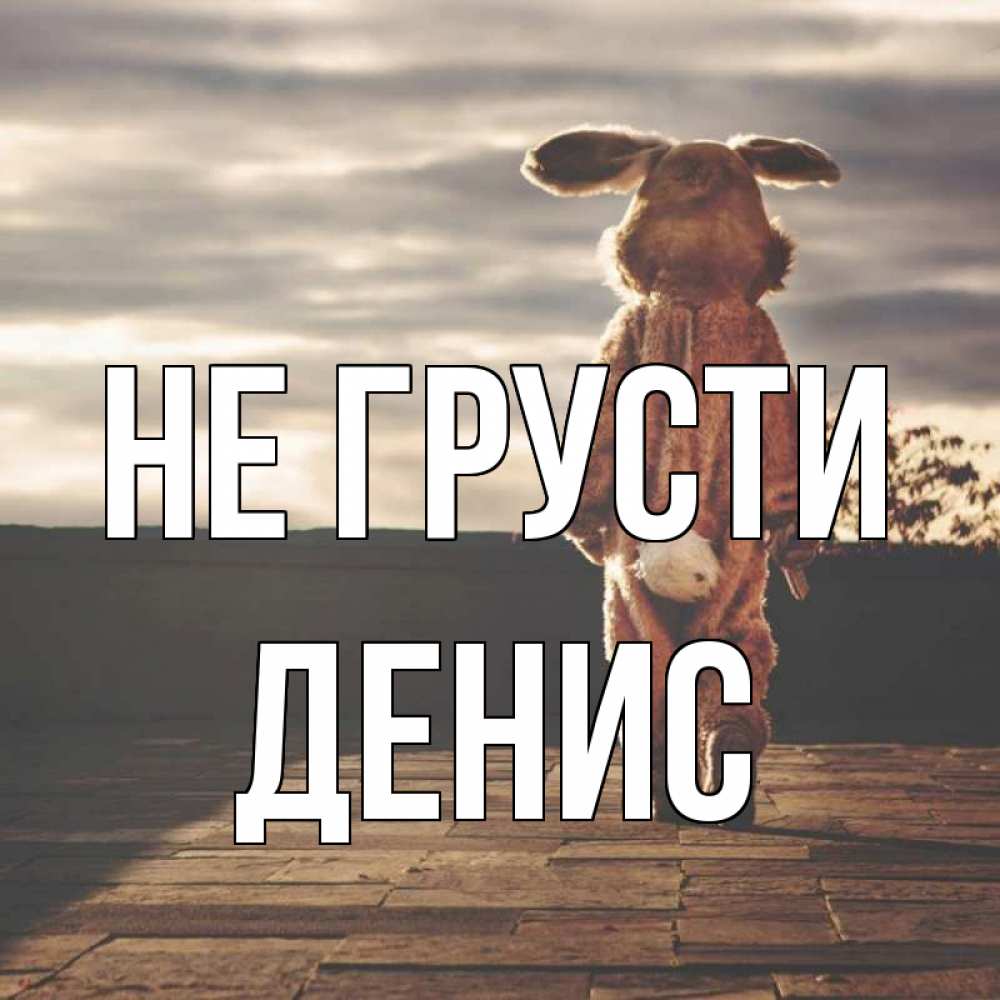 Открытка на каждый день с именем, Денис Не грусти со спины Прикольная открытка с пожеланием онлайн скачать бесплатно 