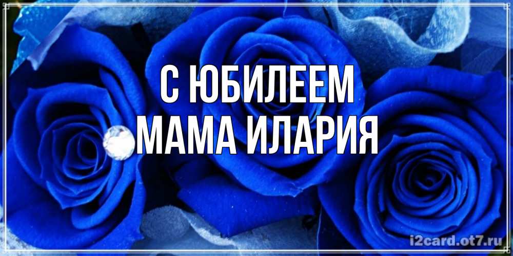 Открытка на каждый день с именем, Мама-Илария С юбилеем синие розы в росе Прикольная открытка с пожеланием онлайн скачать бесплатно 