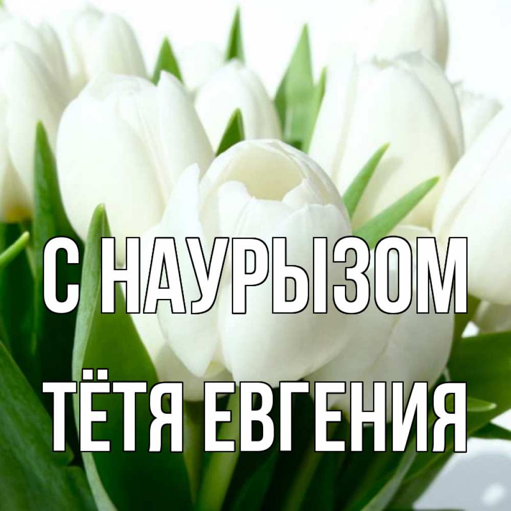 Открытка на каждый день с именем, Тётя-Евгения С наурызом цветы Прикольная открытка с пожеланием онлайн скачать бесплатно 