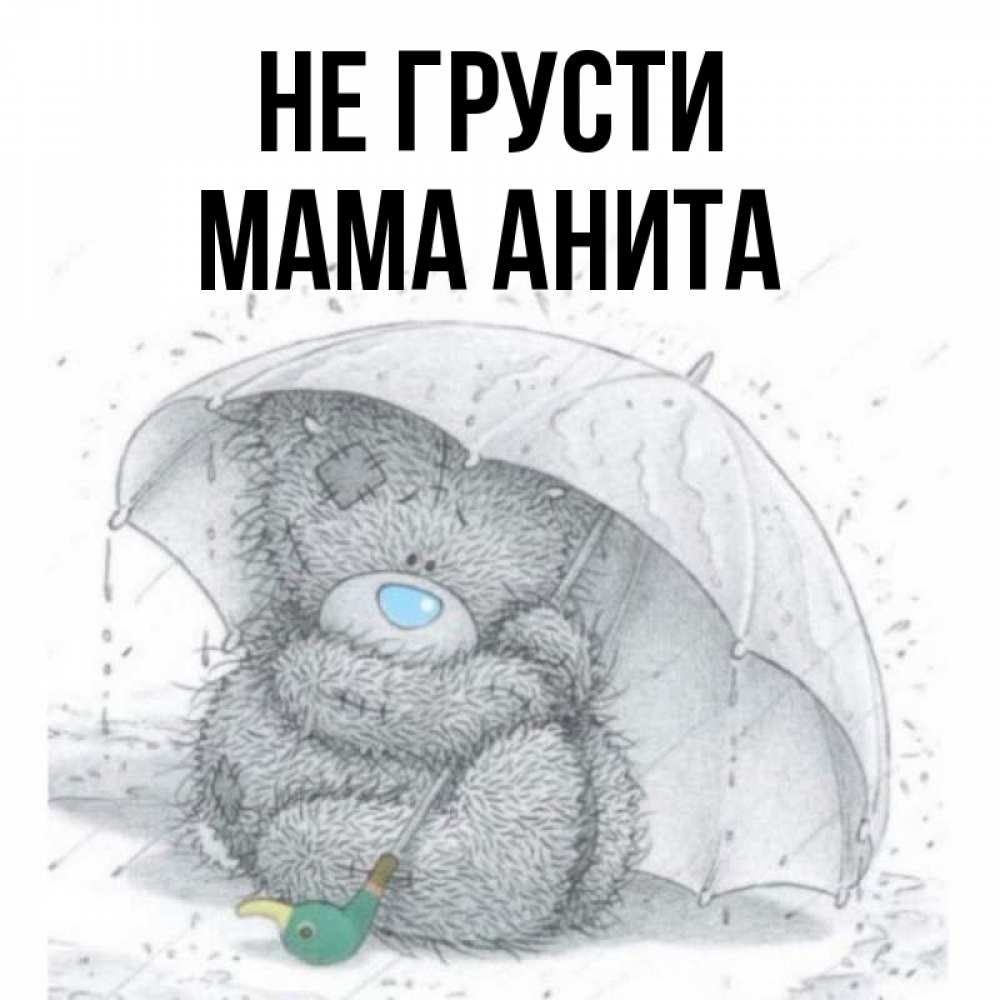 Открытка на каждый день с именем, Мама-Анита Не грусти спасите мишку Тедди Прикольная открытка с пожеланием онлайн скачать бесплатно 