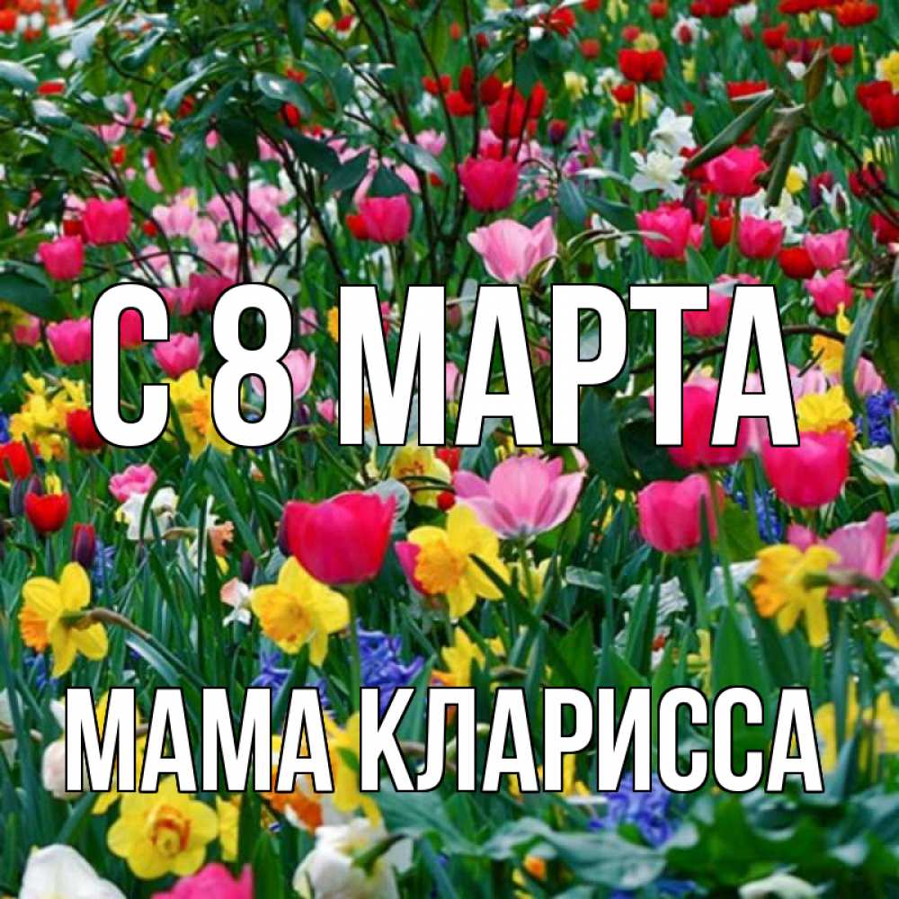 Открытка на каждый день с именем, Мама-Кларисса С 8 МАРТА с международным женским днем поздравления для женщины Прикольная открытка с пожеланием онлайн скачать бесплатно 
