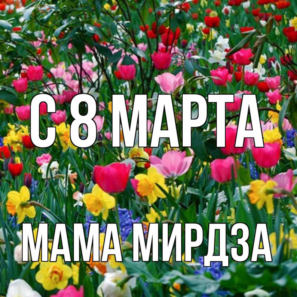 Открытка на каждый день с именем, Мама-Мирдза С 8 МАРТА с международным женским днем поздравления для женщины Прикольная открытка с пожеланием онлайн скачать бесплатно 