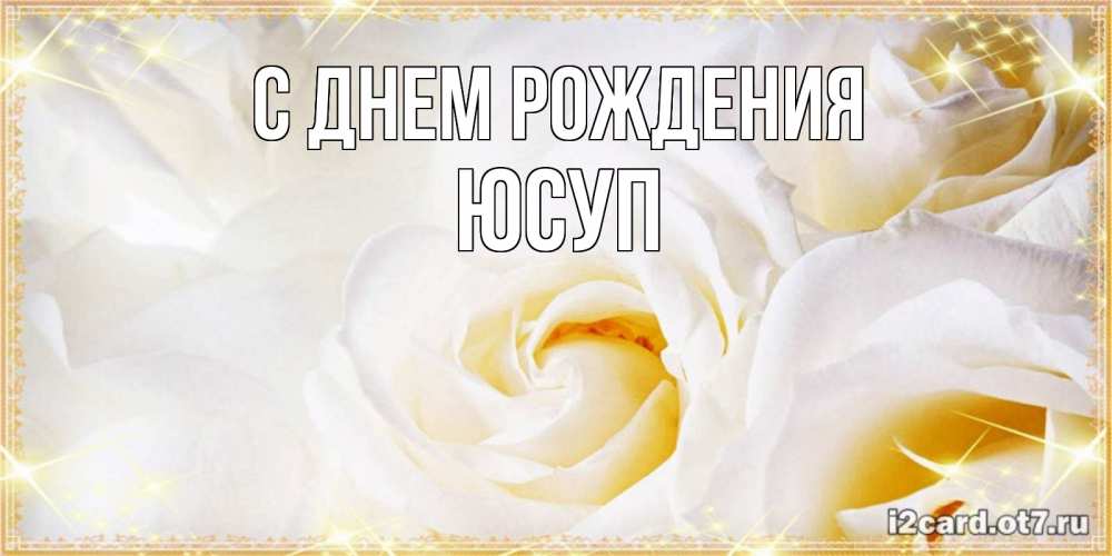 Открытка на каждый день с именем, Юсуп С днем рождения красивые розы и капли росы на этих чудесных цветах Прикольная открытка с пожеланием онлайн скачать бесплатно 