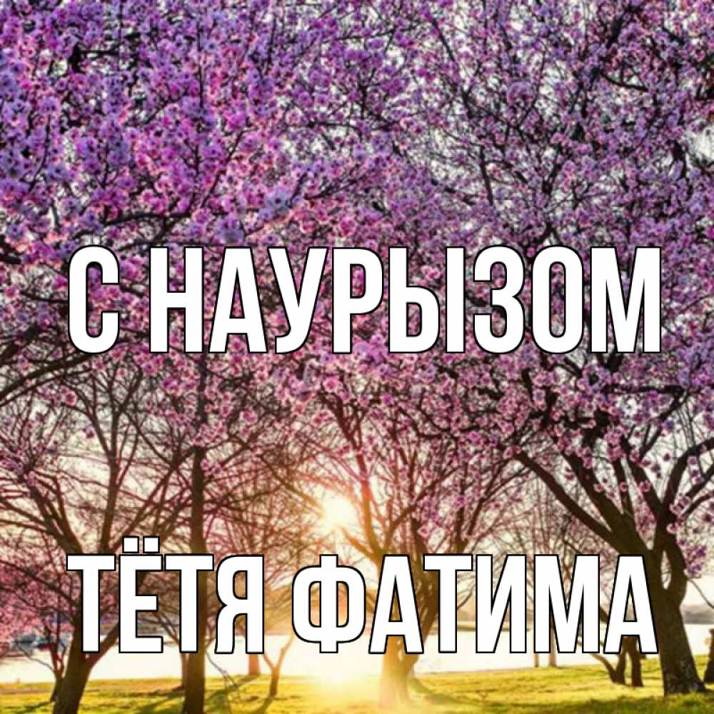 Открытка на каждый день с именем, Тётя-Фатима С наурызом праздник весны наурыз Прикольная открытка с пожеланием онлайн скачать бесплатно 